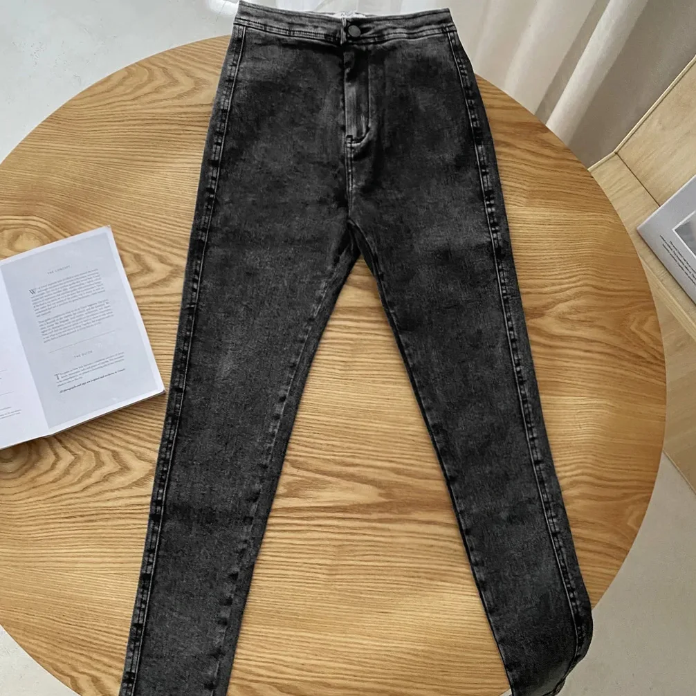 Эластичные джинсы женские брюки с завышенной талией для мам джинсовые