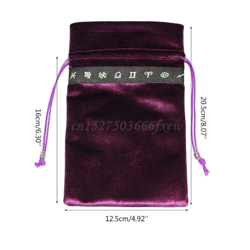 

Tarots Tablecloth with Cards Bag Constellation Divination Astrology Velvet Altar Tarots Cloth Board Game Card Pad