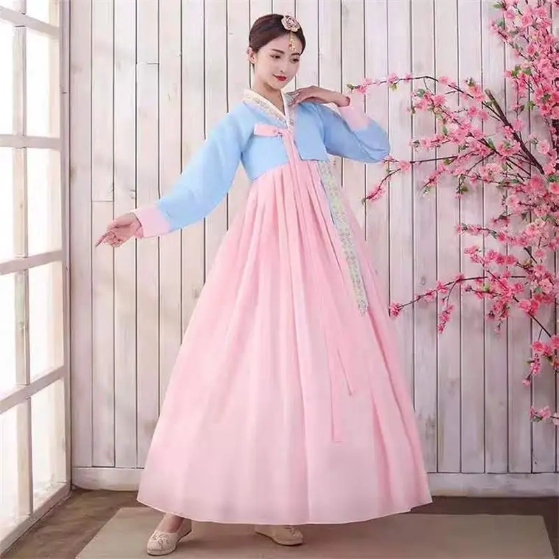 Palace Korean Traditional Costume For Women Elegant Luxury Hanbok Princess Fairy Dress Cosplay Anicent Retro Long Robe Wedding |