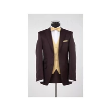 2022 New Arrival High Quality Peak Lapel Men's Brown Suits Custom Made Two Buttons Fashion Trendy Wear Blazer 3 Pieces Skinny (4)
