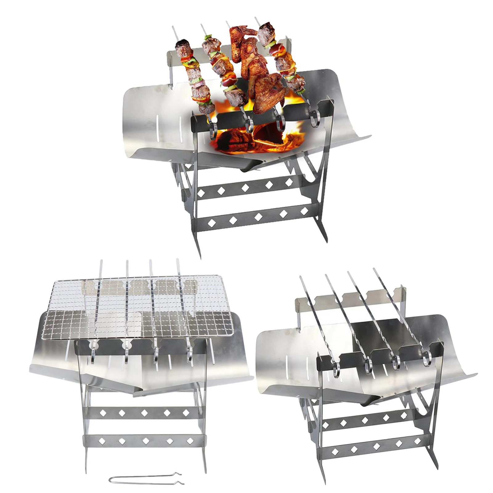 

304 Premium Stainless Steel Ultralight Folding Camping Stove Grill Stoves for