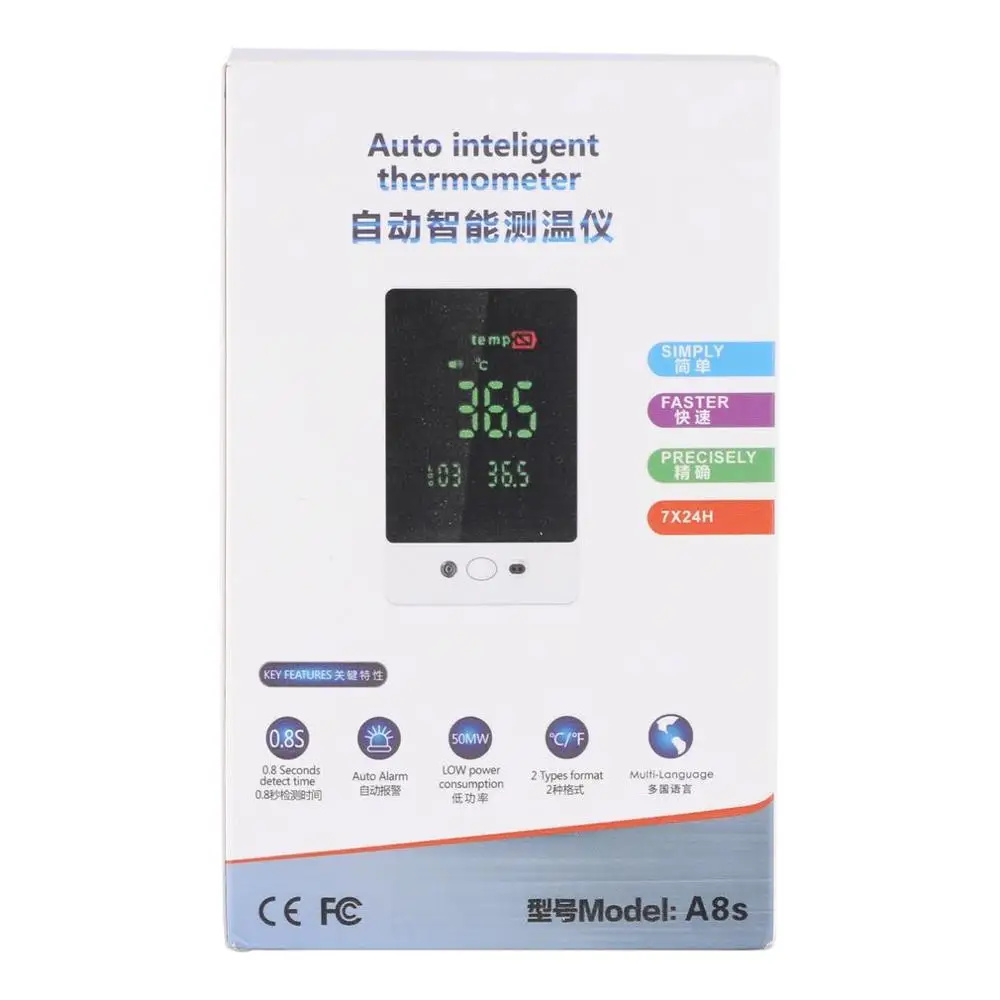 

Non-Contact Digital Thermometer Infrared Forehead Wall-Mounted Thermometer LCD Display School/Office/Metro Wall Thermometer