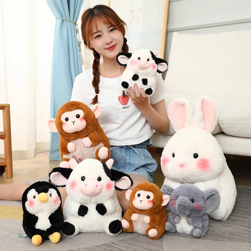 

18/28/40cm Cute Soft Elephant Pig Rabbit Penguin Plush Toys for Children Stuffed Lovely Animal Doll Baby Appease Toys Xmas Gifts