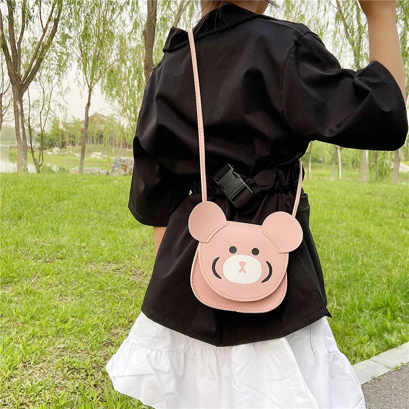 

New PU Children Shoulder Bags Kid Kindergarten Messenger Bag Fashion Toddler Crossbody Bag Bear Baby Handbag for Girl Coin Purse