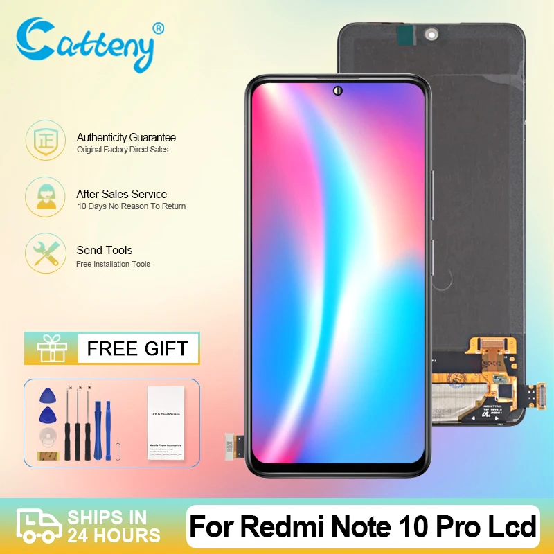 

Wholesale 6.67Inch For Xiaomi Redmi Note 10 Pro Lcd M2101K6G Display Touch Screen Digitizer Assembly Replacement With Frame