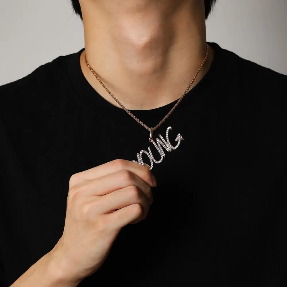 JINAO пользовательское имя для тенниса цепочка с буквами ожерелья подвесками