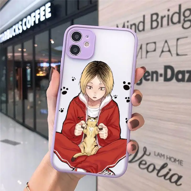 

Anime Kenma Kozume Of Haikyuu Phone Case Matte Transparent for iPhone 11 12 7 8 s mini pro X XS XR MAX Plus funda