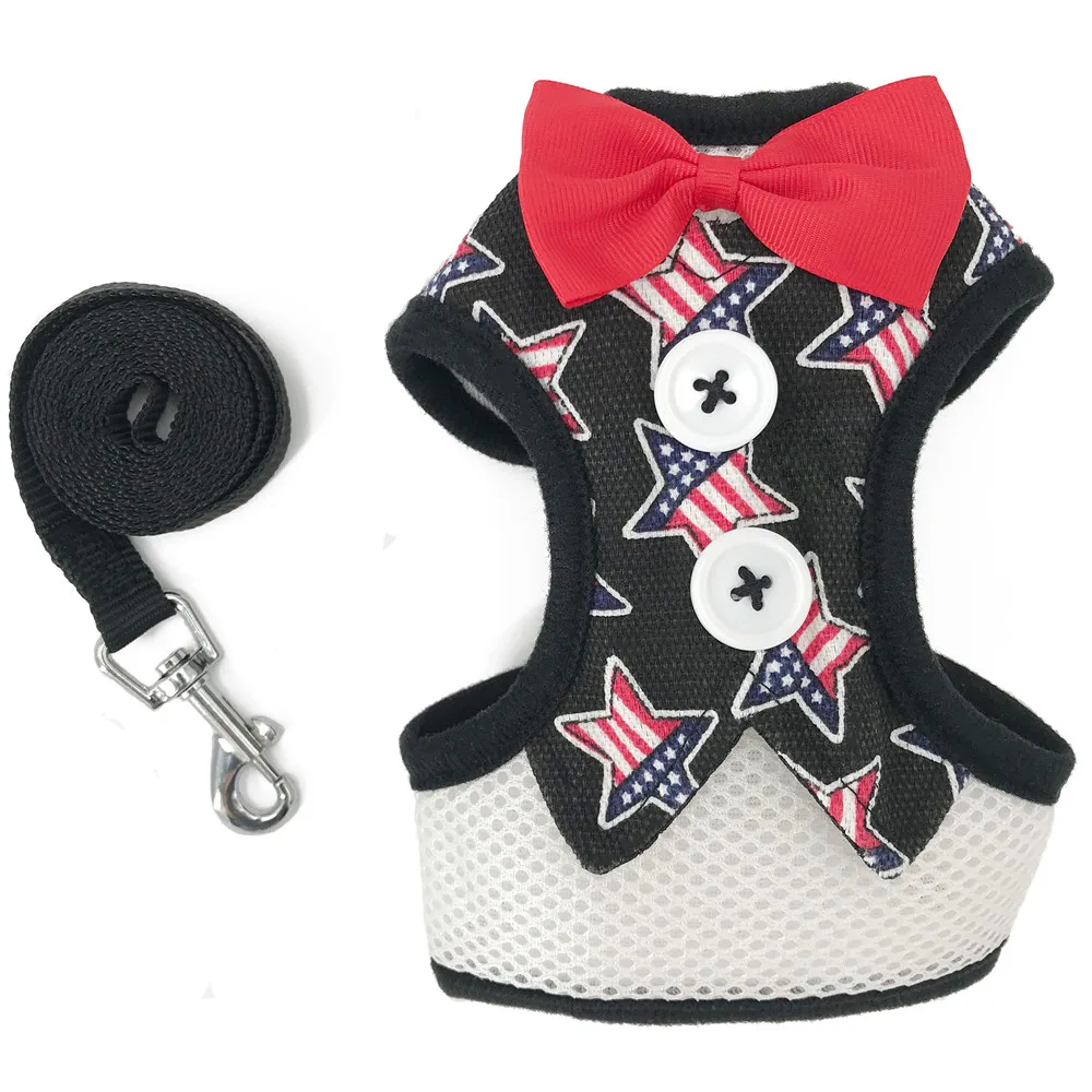 Жилет для собак шлейка с поводком комплект одежды маленьких средних жилет бантом