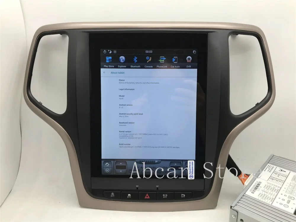 10,4 ''Tesla стиль Android 8,1 автомобильный dvd-плеер gps навигация для JEEP Grand Cherokee 2012- стерео радио CARPLAY ips PX6 HDMI