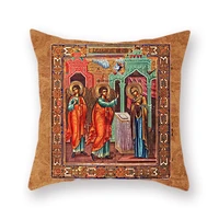 religious virgin marys pattern double sided polyester fluffy pillowcase decoration home sofa car waist cushioncover accessories
