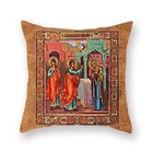 Двухсторонняя пушистая наволочка из полиэстера с рисунком религиозная девственница Mary, украшение для дома, дивана, автомобиля, аксессуары для подушки на талии