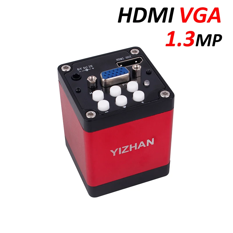 RED130MPHDMI Наборы Цифровых Микроскопов HDMI VGA промышленный микроскоп камера+ 130X C крепление объектива+ светодиодный кольцевой светильник для чип для телефона ремонт микро скап - Цвет: RED130MPHDMI