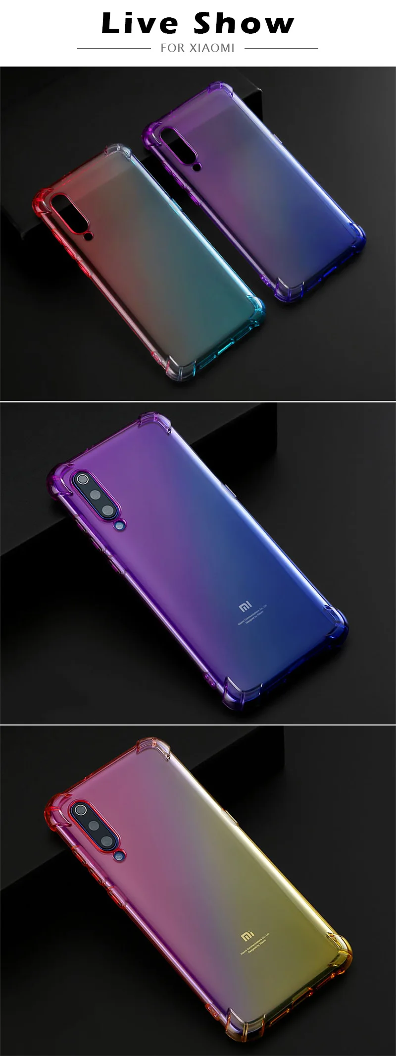 Цветной мягкий чехол с градиентом для Xiao mi Red mi Note 8T Note 8 Pro, противоударный чехол для mi Note 10 mi 9 Lite mi A3 CC9e Red mi 8 8A