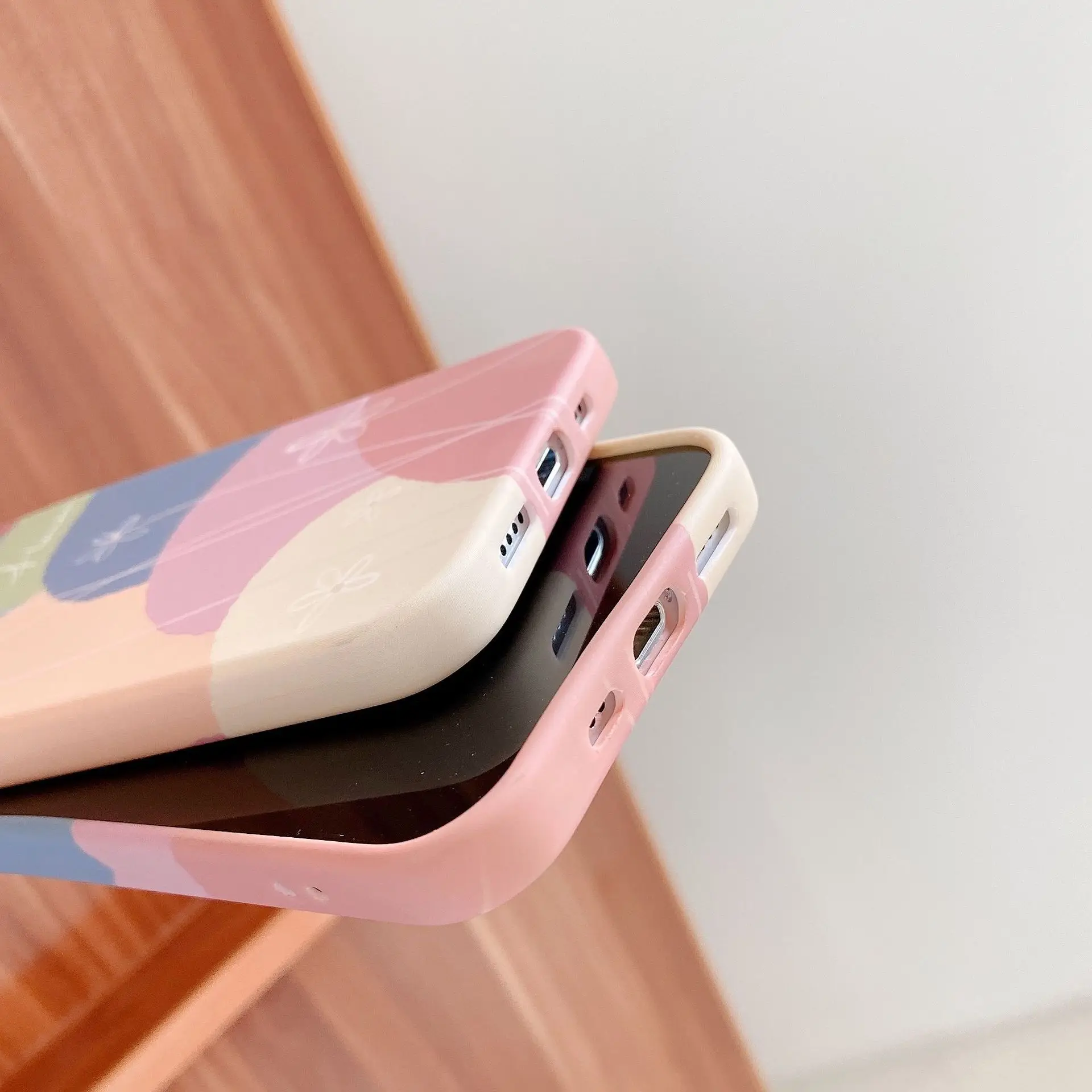 

For iPhone 12 11 Pro Max Cases Geometric Splicing Flower Phone Case For iPhone X XR XS Max 7 8 Plus Back Cover