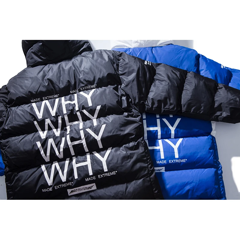 Пуховик Mirecoo мужской зимний парка с капюшоном и надписью ветрозащитная верхняя