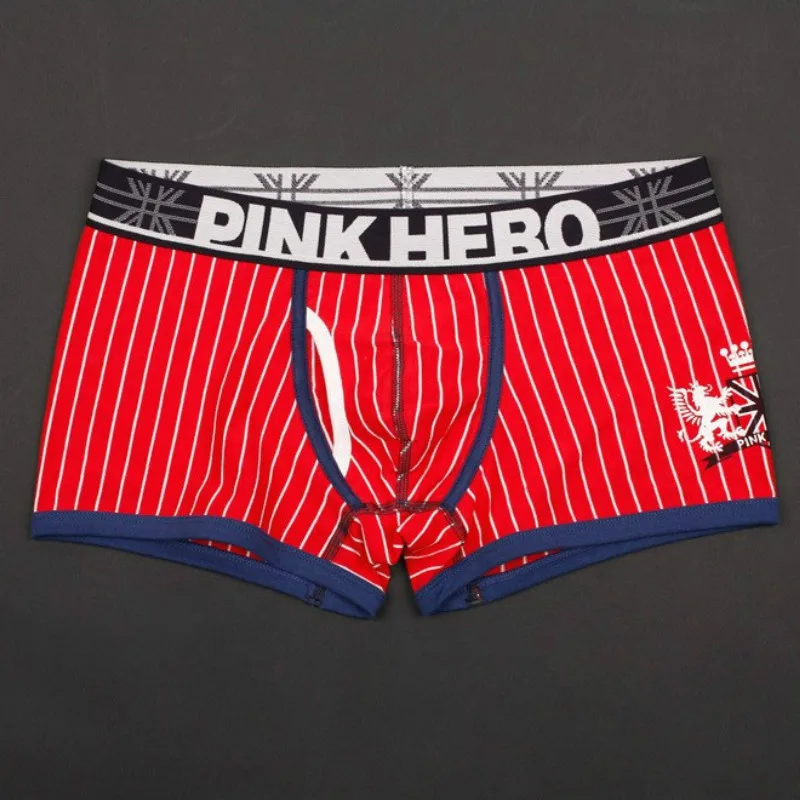 M-XXL 2018 розовые мужские трусы-боксеры высокого качества с принтом в полоску