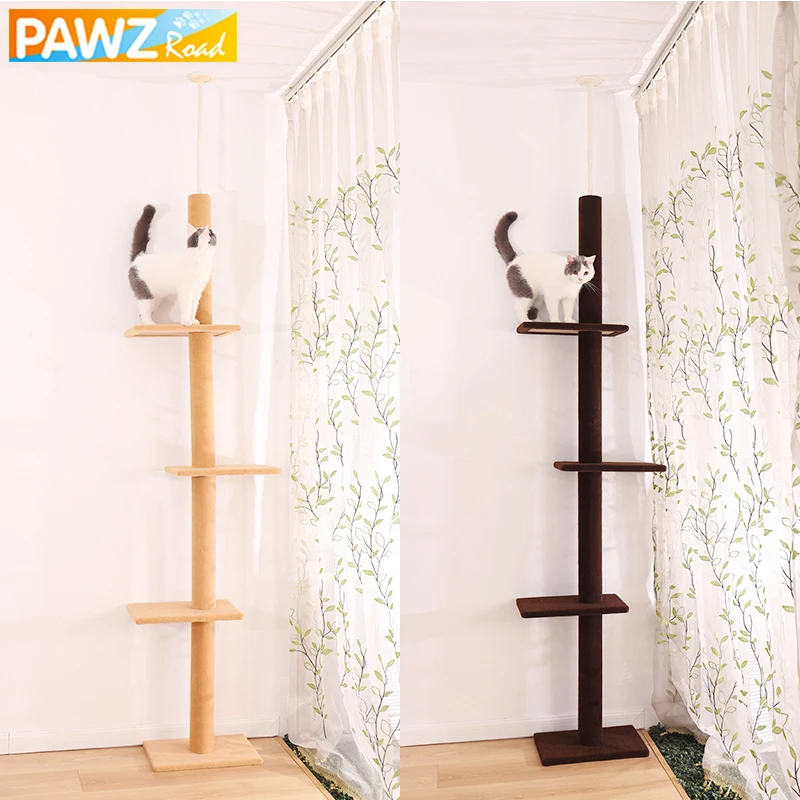 Domestic Delivery Height 238-286cm Pet Cat Tree Condo Scratcher Adjustable Scratching Climbing Tree Cat Toy Protecting Furniture