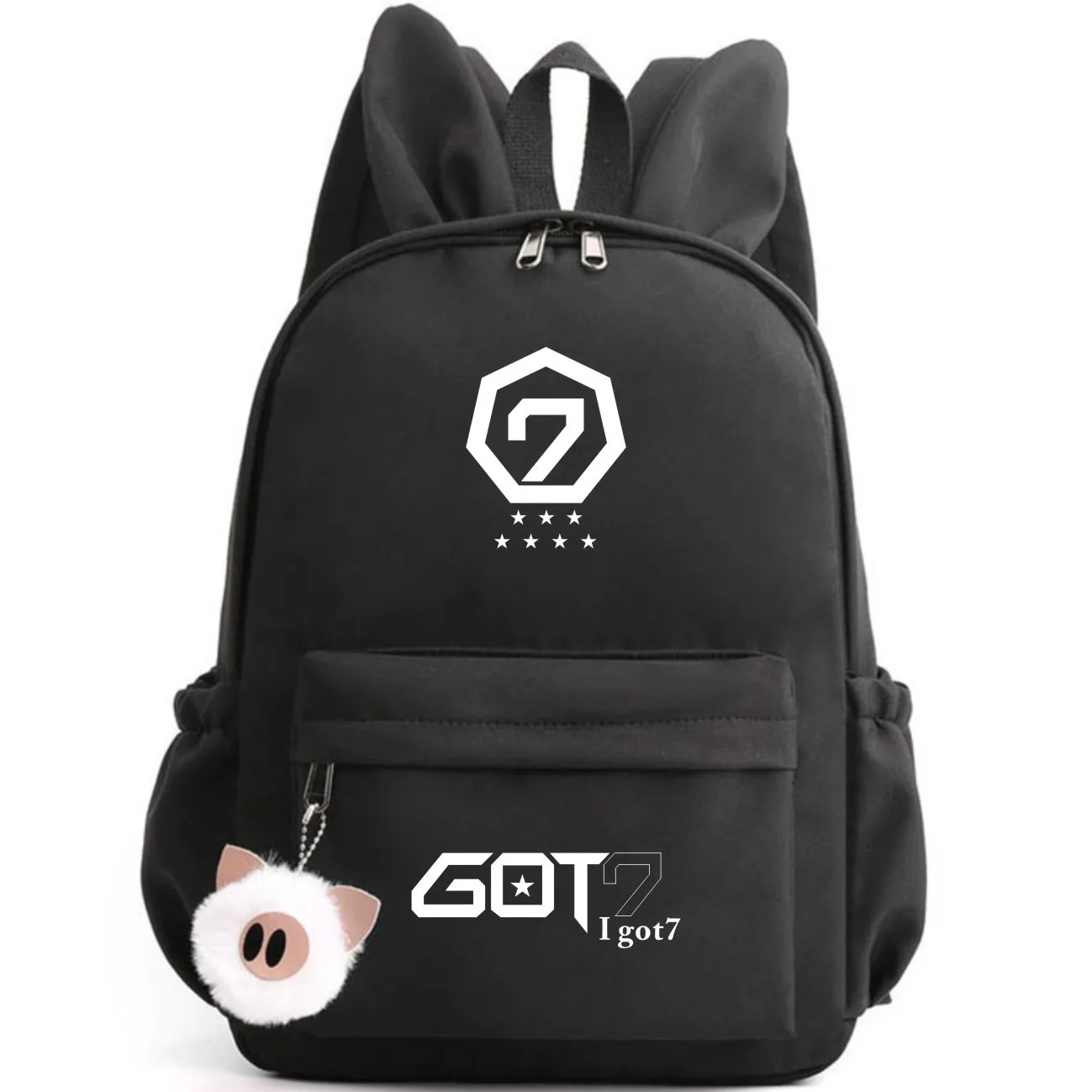 Новинка Модные Ранцы с ушами кролика Got7 для подростков женщин kpop Jackson Jb Корейский рюкзак Школьная сумка Pack.