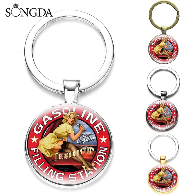 Брелок для ключей с изображением девушки и мотоцикла RT66 | Украшения аксессуары