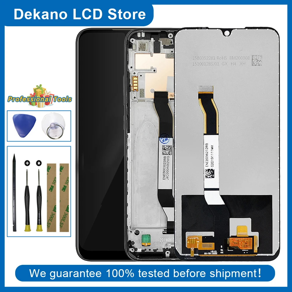

ЖК-дисплей с рамкой для Xiaomi Redmi Note 8 M1908C3JH M1908C3JG M1908C3JI, сенсорный экран с дигитайзером в сборе + инструменты на клейкой основе