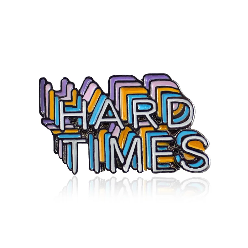 Многослойная Цветная брошь с надписью shadow HARD TIMES|Броши| |