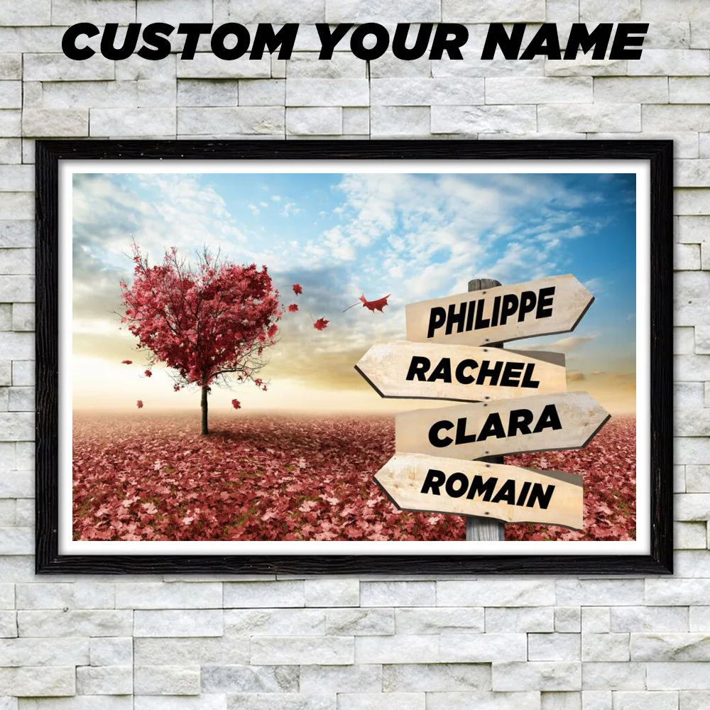 

Custom Wall Art Personalized Name Canvas Painting Artwork Road Sign Posters and Prints Birthday Gifts Slogan for Anniversary