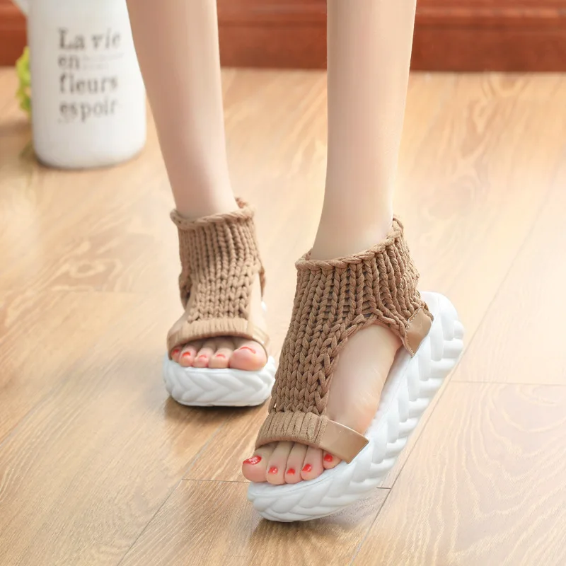 

Large size ladies sandals, ladies shoes, summer slope-heel comfortable sandals, flat sandals, ladies sandals platform shoes