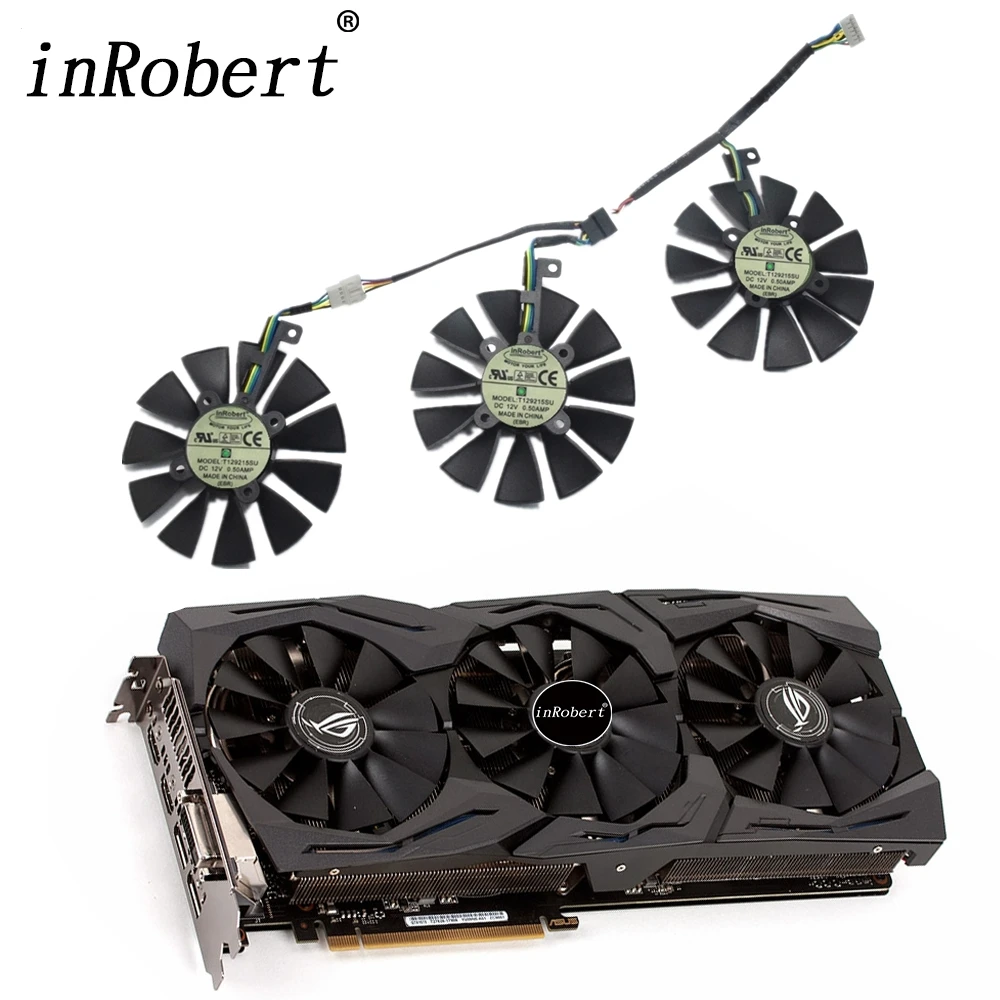 Новый 87 мм T129215SU DC 12V 0.50AMP 4Pin 4 провода Охлаждающий вентилятор для ASUS GTX980Ti R9 390X 390