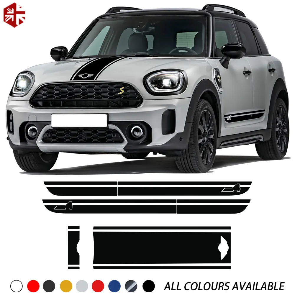 

Car Styling Hood Trunk Door Side Racing Stripe All4 Decal Stickers for MINI Cooper SE Countryman F60 All4 2017 2018 2020