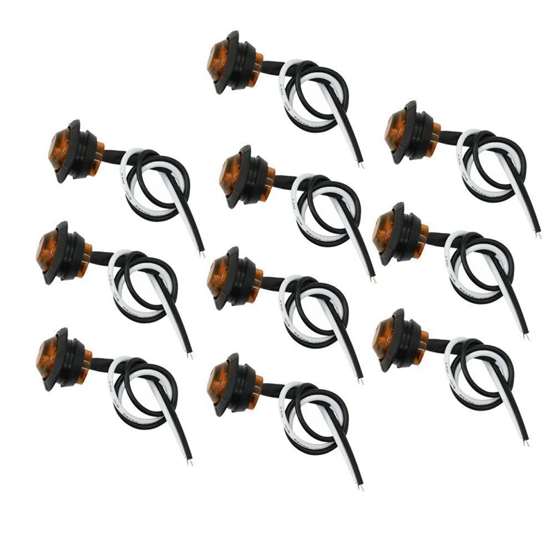 

20X 3/4inch 3LED Side Marker Lights Trailer Truck Turn Light Clearance Light