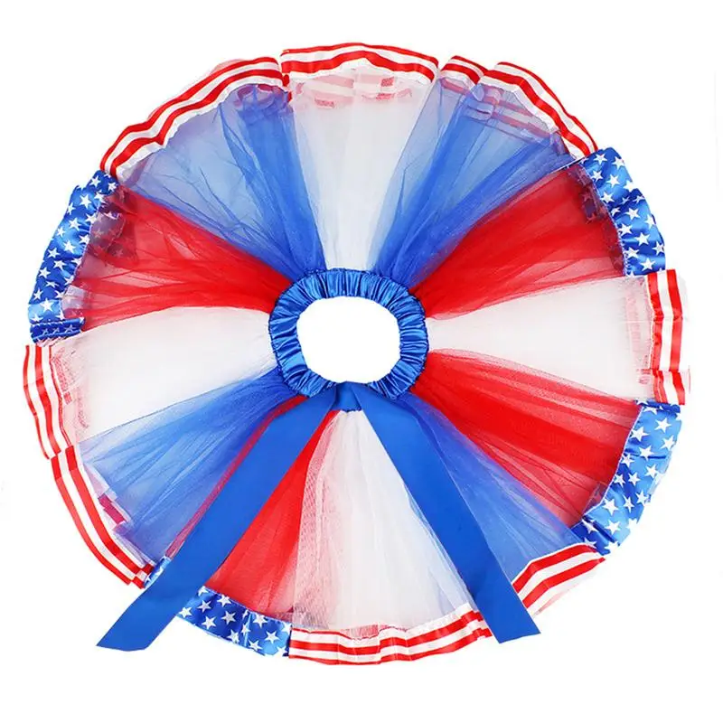 Новинка 2020 года сетчатая юбка с принтом флага для маленьких девочек модные