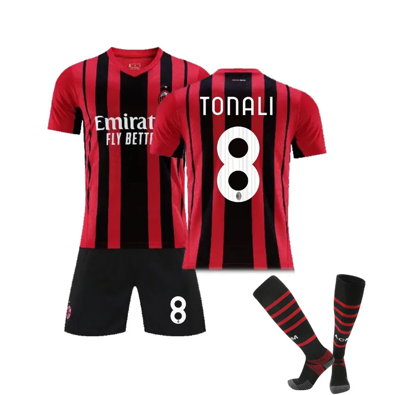 

21 22 New Milanes Men set Adult soccer jersey custom 2021 kids kit tonalis Shirts + Sock