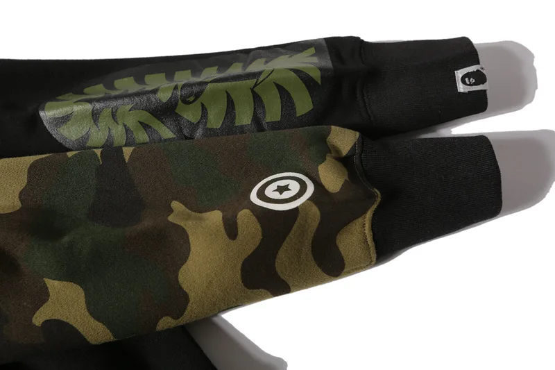 

Bape Hoodies Trendy Brand Camouflage Casual Skull Fleece Lined Coat Streetwear Men Clothing Lounge Wear Sweatshirt