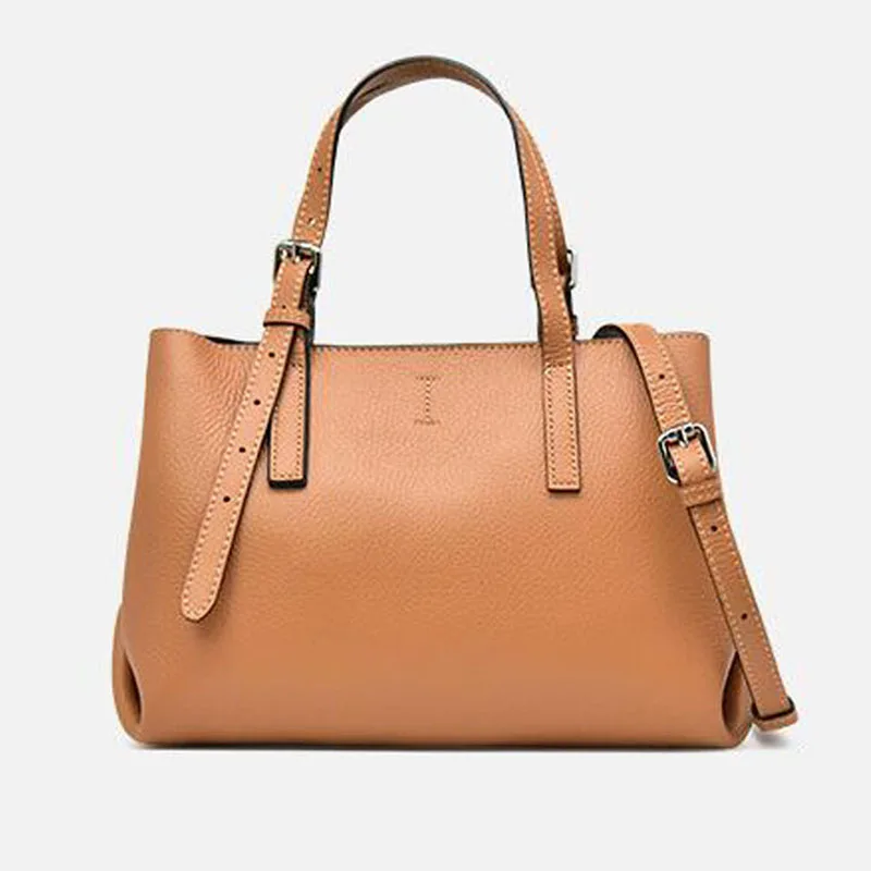 

Сумка-тоут женская из натуральной кожи, модный роскошный саквояж на плечо от известного бренда, мессенджер, 2021