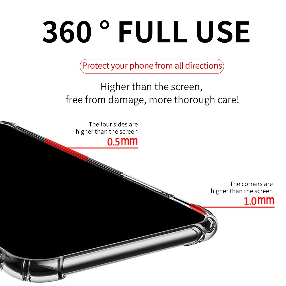 Противоударный чехол-подушка для Xiaomi redmi Note 8 7 6 5 k20 Pro Note7 защитный прозрачный