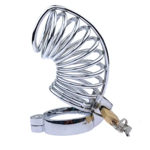 Medium Size 1 Style Stainless Steel Male Cock Cage Penis Ring Chastity Device Adult Bondage BDSM Product Sex Toy