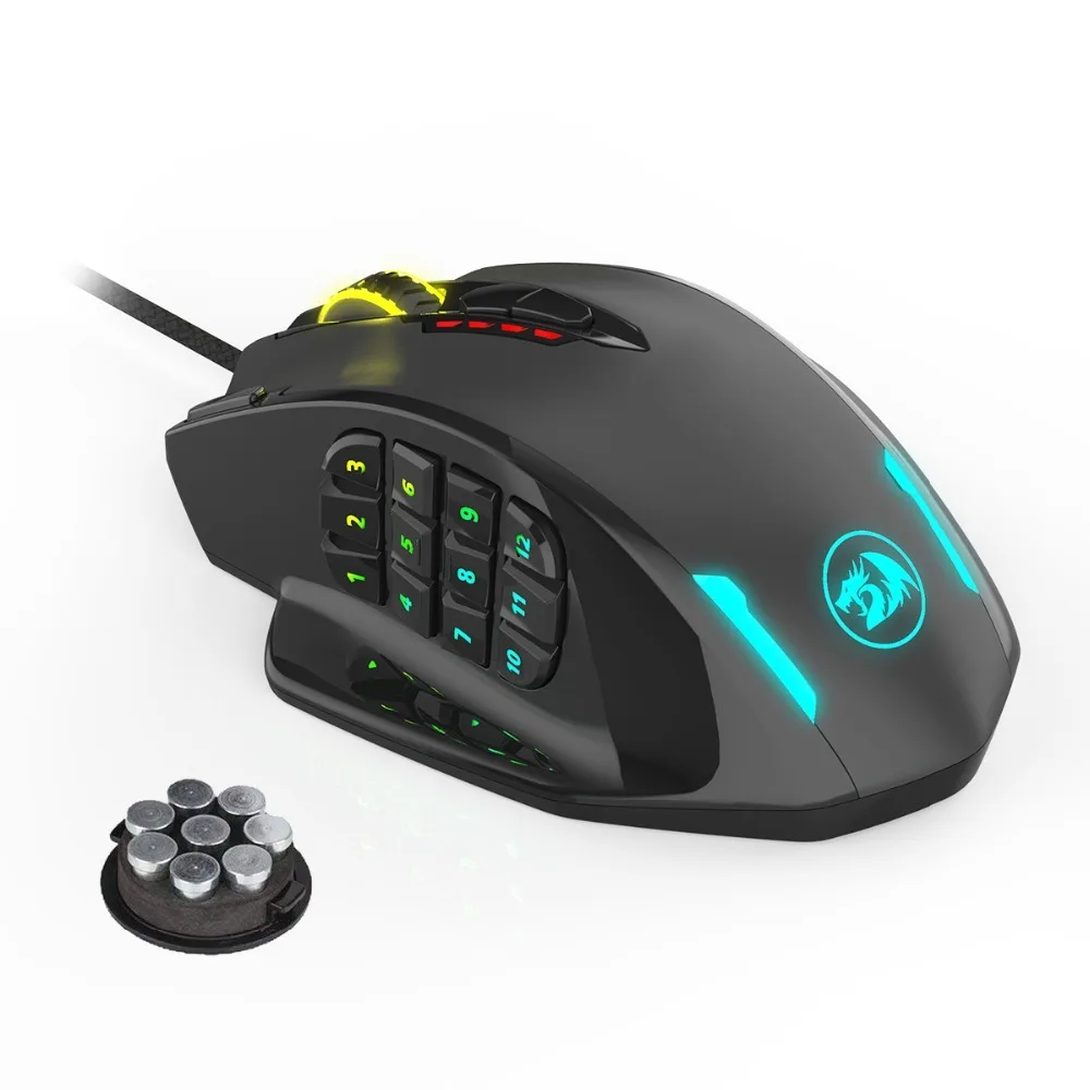 

Игровая мышь Redragon M908 с боковыми кнопками, программируемая оптическая проводная мышь 12400DPI