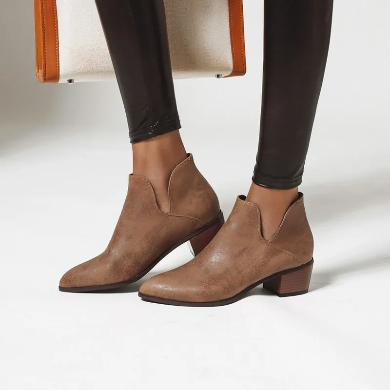 Женские летние туфли лодочки ботильоны на низком каблуке размера плюс женская