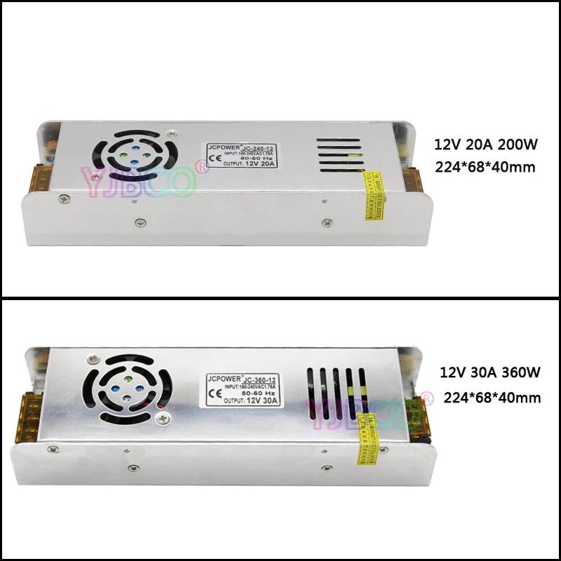 Длинный тонкий трансформатор для светильник DC12V 5A/8.5A/10A12.5A/15A/16.5A/20A/30A импульсный