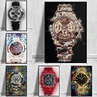 Роскошные часы Rolex Everose розовое золото плакат и принты настенное искусство роспись на холсте для гостиной украшение картины подарок