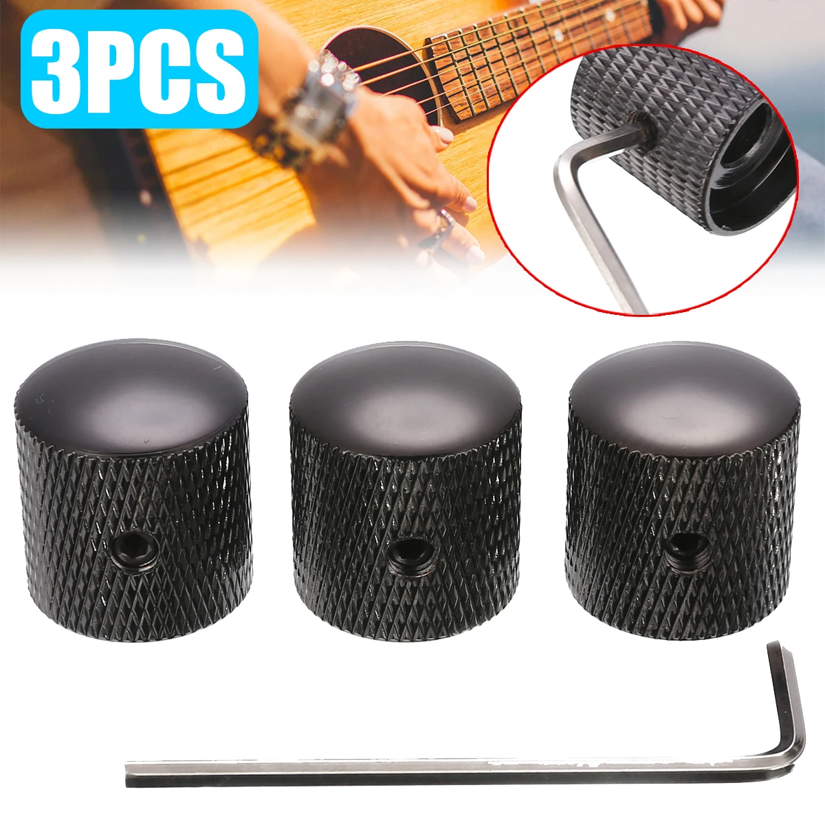 3 шт./компл. металлические ручки в форме купола рифленые громкости/тона черный