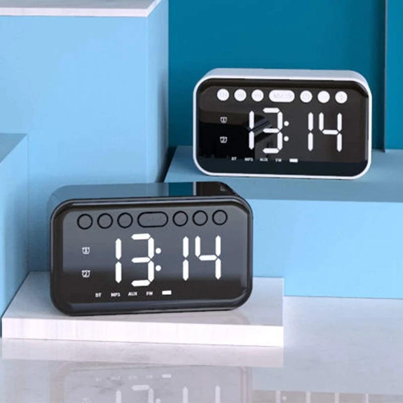 Bluetooth 5 0 будильник динамик с цифросветодиодный светодиодным ЖК дисплеем FM для