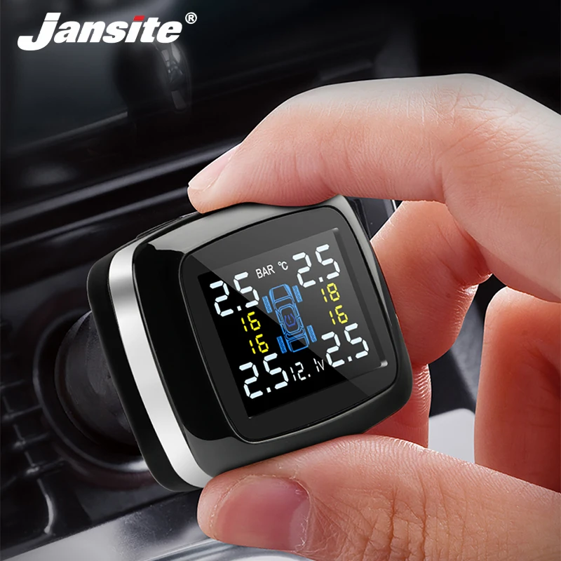 Jansite Car TPMS Cigarette lighter Tire Pressure Monitoring System Sensors Adjustable Display Angle Auto Security Alarm | Автомобили и