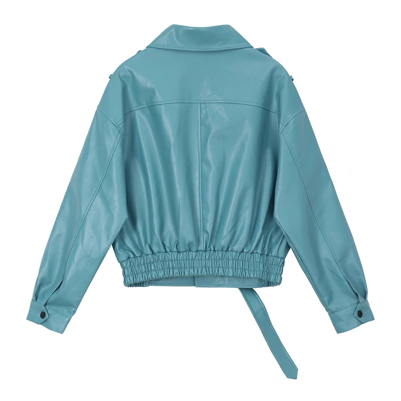 

2020 Winter Autumn Motorcycle leather jackets leather coat Fashion Casual Loose Streetwear Female PU jacket Leather Outerwear