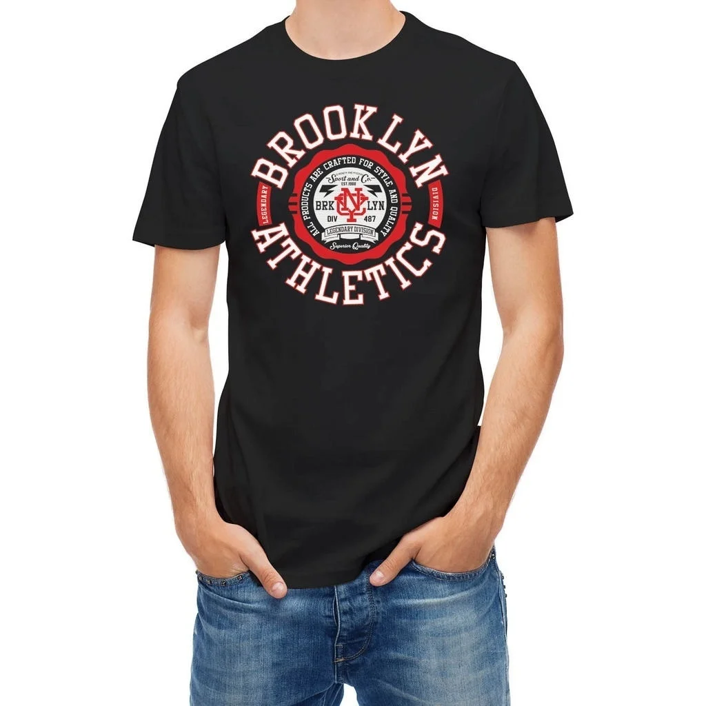 Футболки Brooklyn Athletics College для мужчин размеры от XS до 3XL|Мужские футболки| |