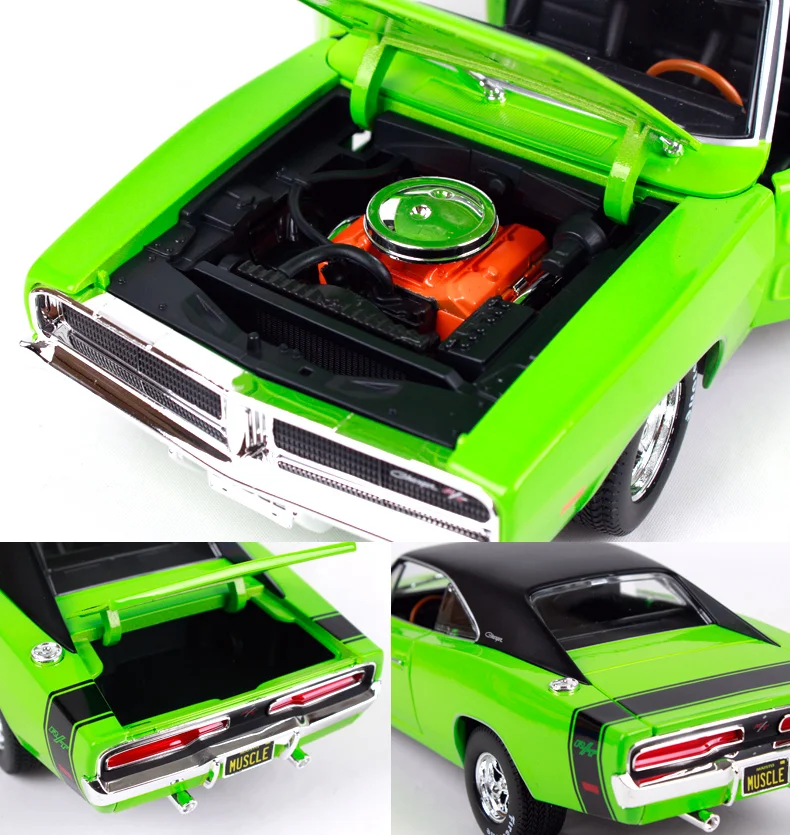 Maisto 1:18 1969 Dodge charger RT машина под давлением зеленая машина под давлением 290X105X70 Драгоценная Коллекционная модель автомобиля игрушки для мужчин 32612