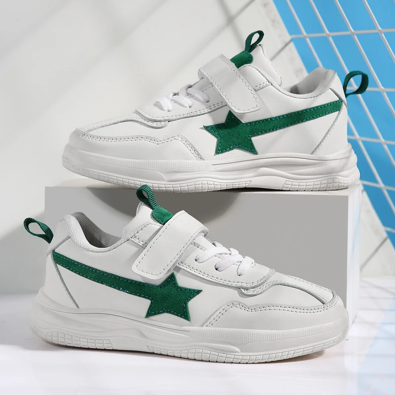 

Stars Sport Kids Shoes Comfortable White Children Skateboarding Shoes Trend Hook & Loop Sneakers For Boy Girls Zapatillas Niño