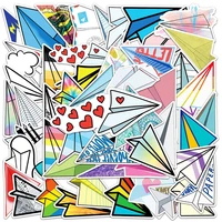 103050 pcs cartoon color paper airplane poster stickers fridge phone laptop luggage wall notebook car graffiti kids toys