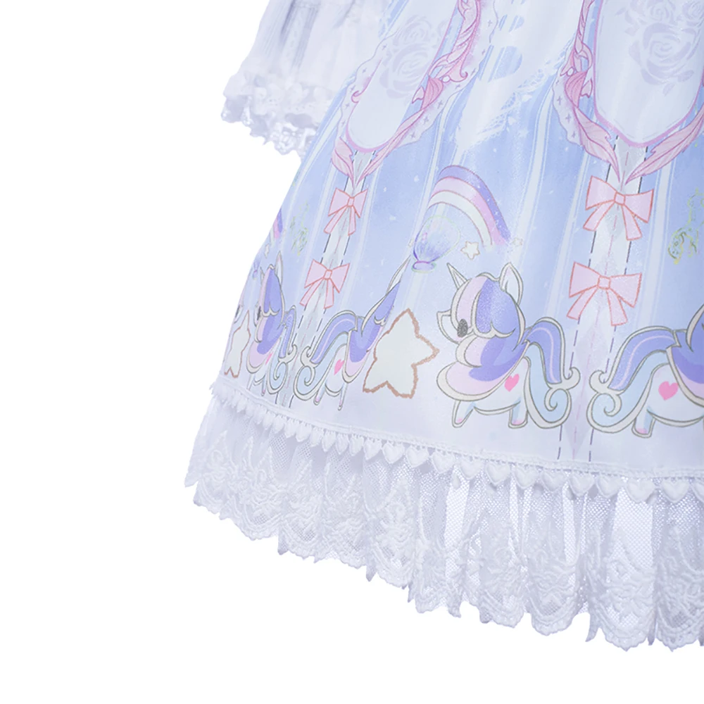 Lolita Original Unicorn Stars Sleeveless Dress Girl Full Set | Тематическая одежда и униформа
