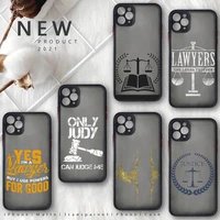 law student lawyer judge accessories phone case for iphone 12 11 8 7 plus mini x xs xr pro max matte transparent cover